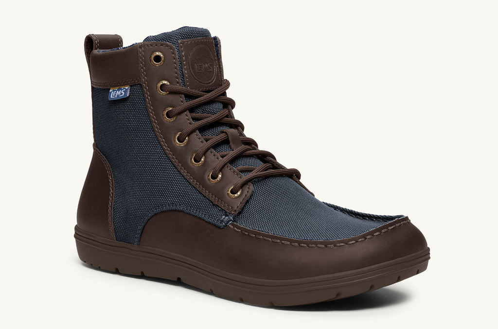 Lems Nylon Boots Men's Boulder Navy Brown | YCB5419BM