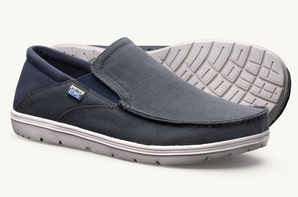 Lems Slip On Shoes Men\'s Drifter Grey Navy | WFU9150RL