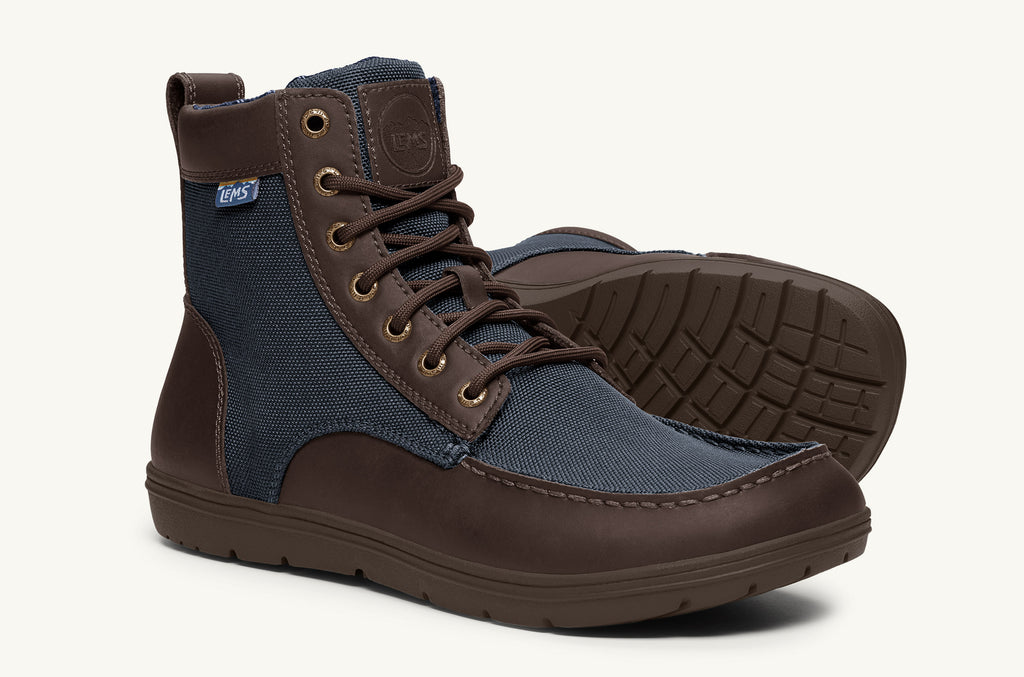 Lems Nylon Boots Men's Boulder Navy Brown | YCB5419BM